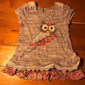 Cute Owl Applique Dress